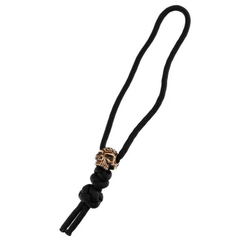 FoKu-cord Темляк средний с бусиной Череп с узором FoKu-cord Темляк средний с бусиной Череп с узором